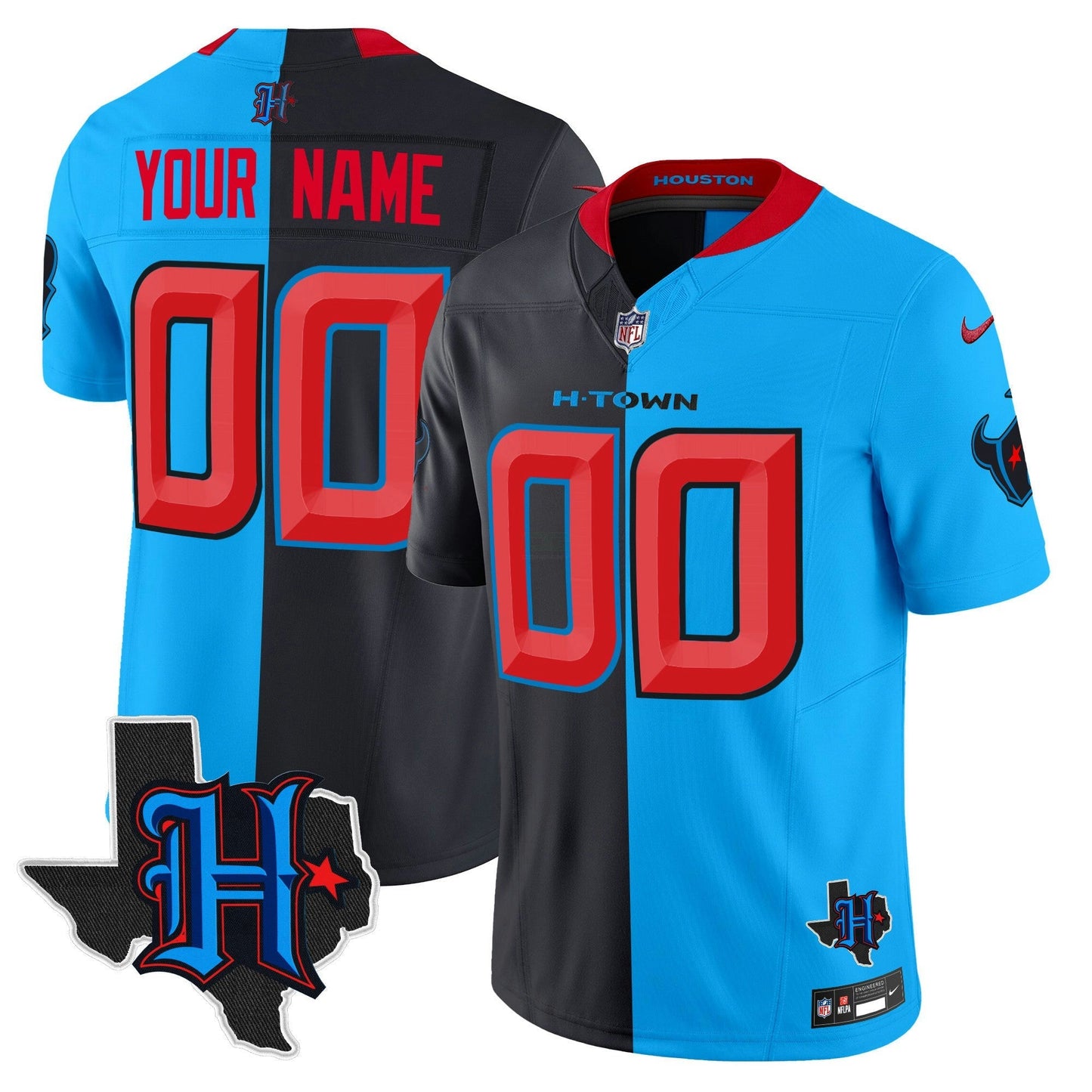 Camisa NFL Houston 2025 Texas Patch Vapor Limited Jersey V2