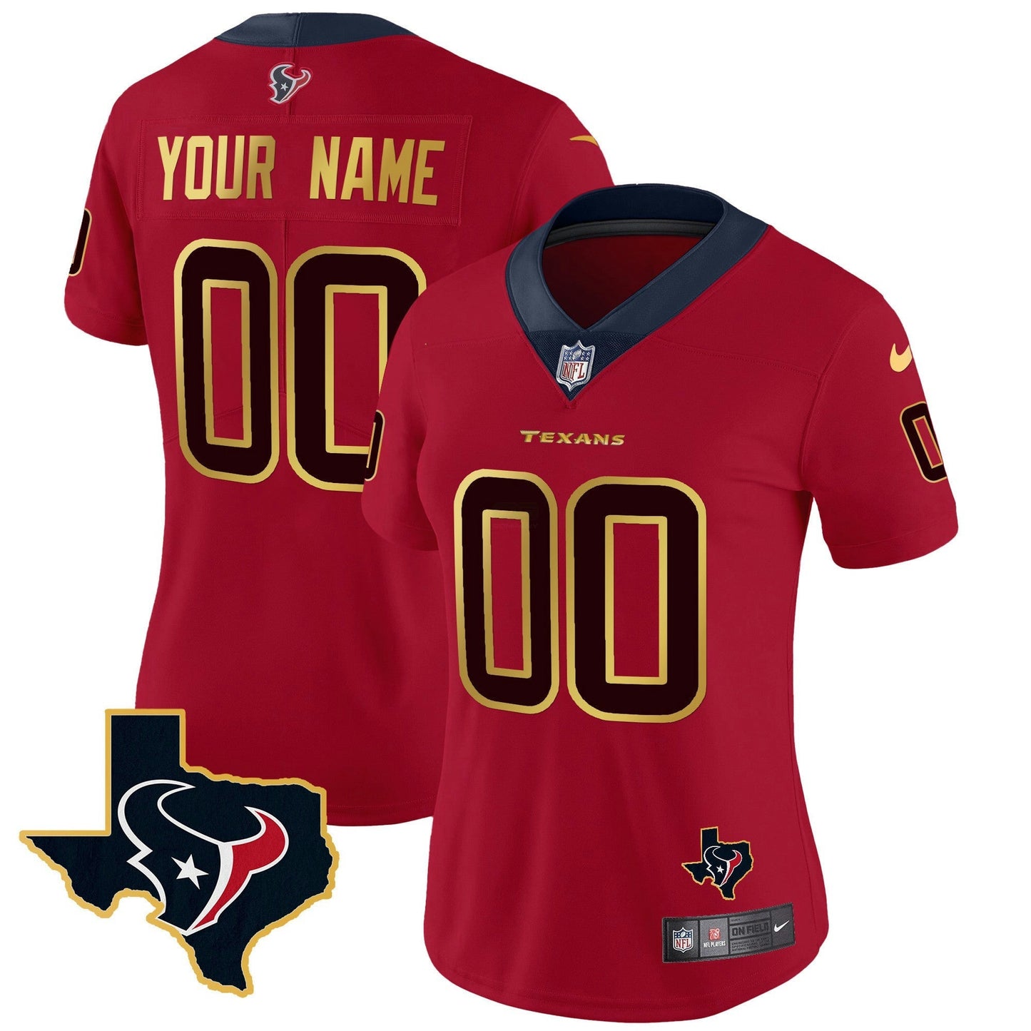 Camisa NFL Houston Gold Trim Vapor Jersey