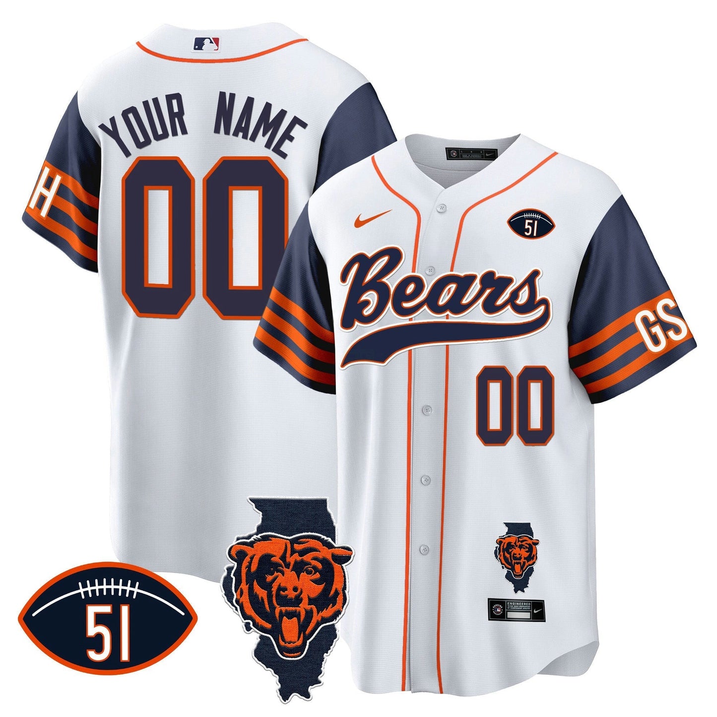 Camisa NFL Illinois Patch Jersey