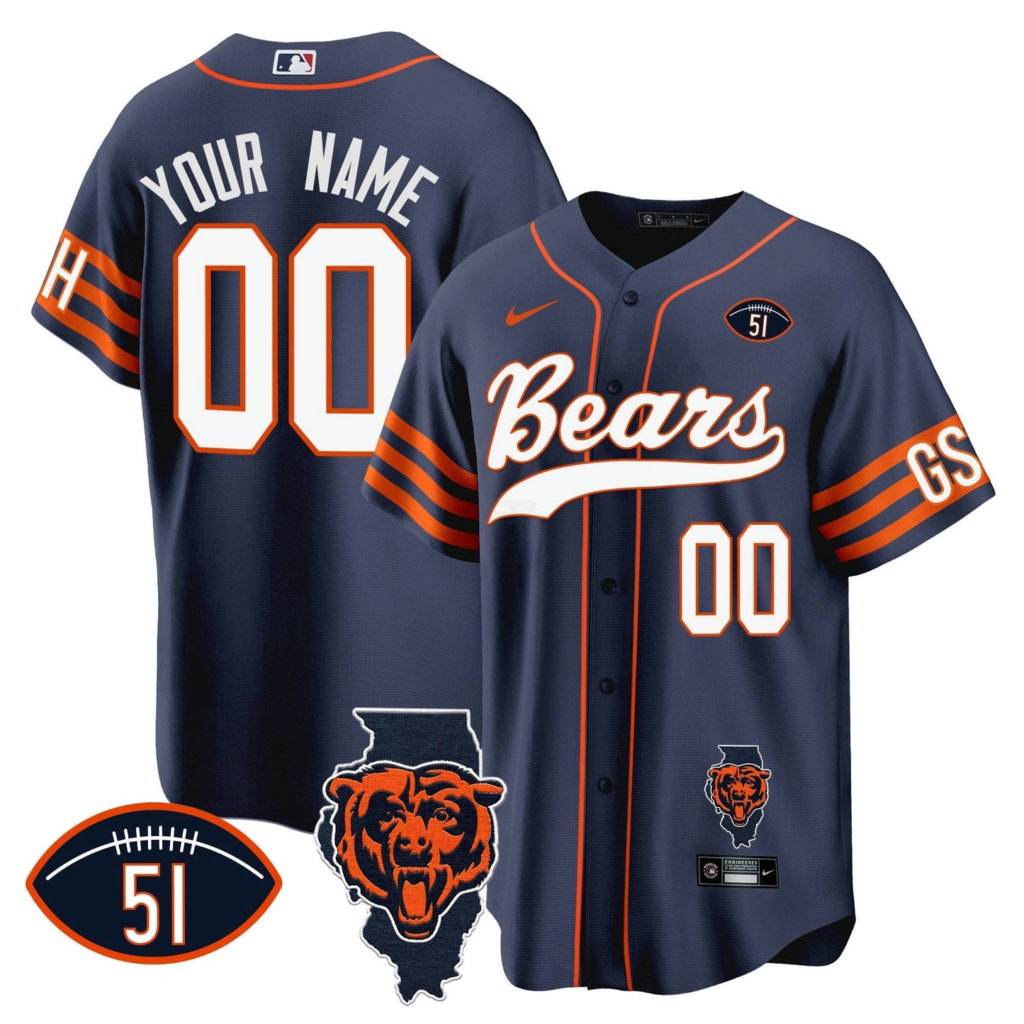 Camisa NFL Illinois Patch Jersey