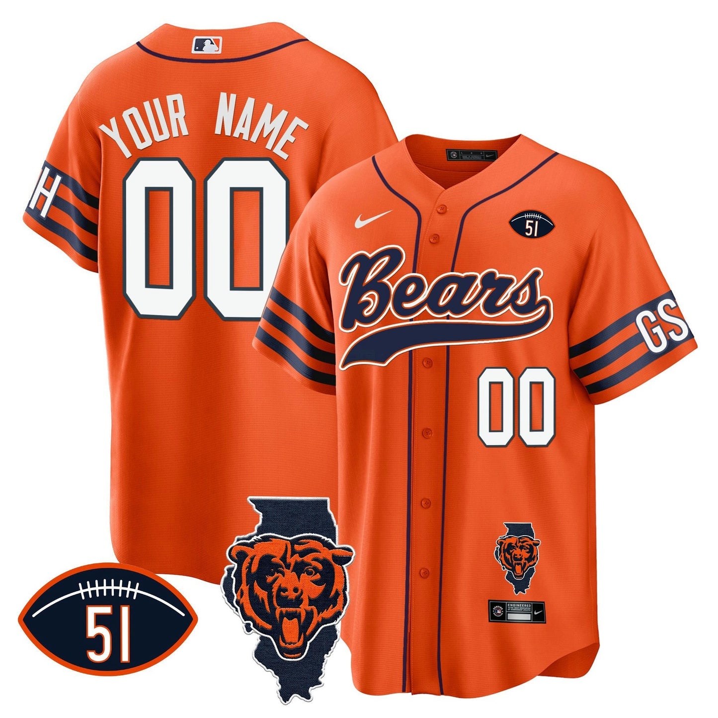 Camisa NFL Illinois Patch Jersey