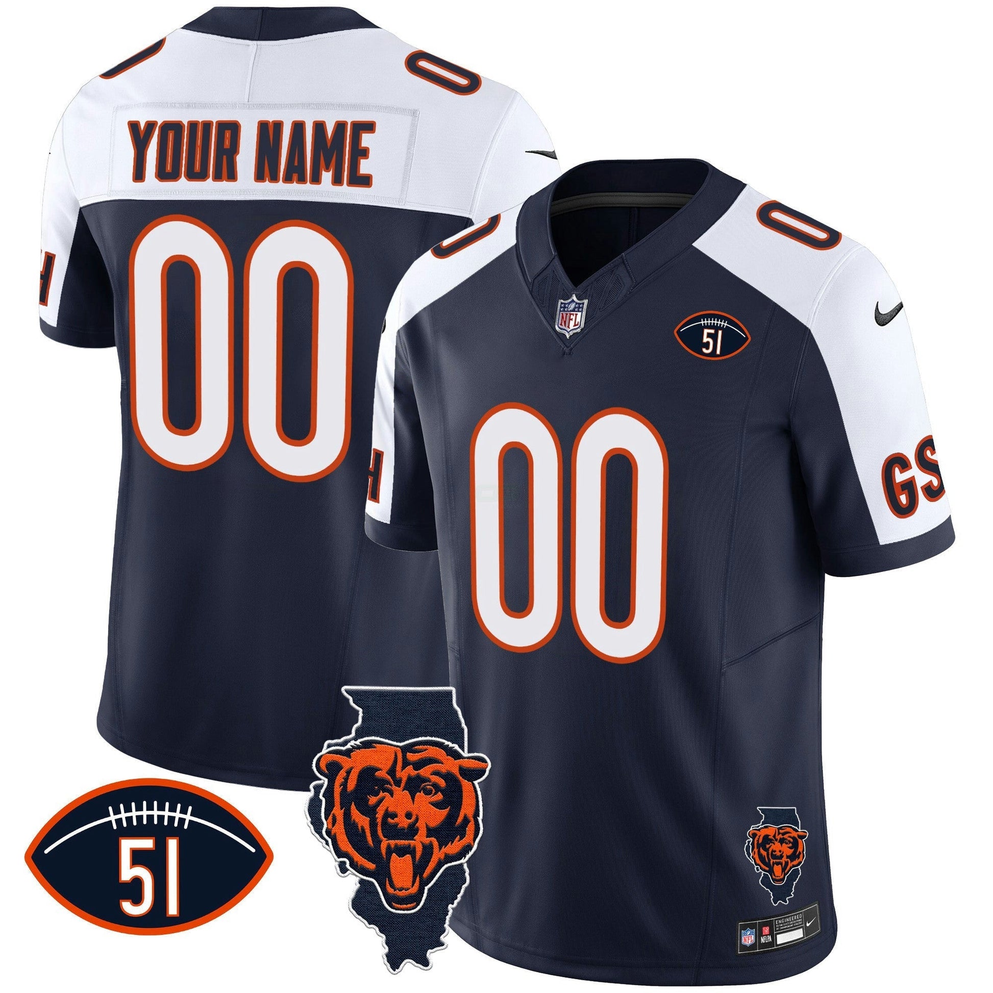 Camisa NFL Illinois Patch Vapor Jersey