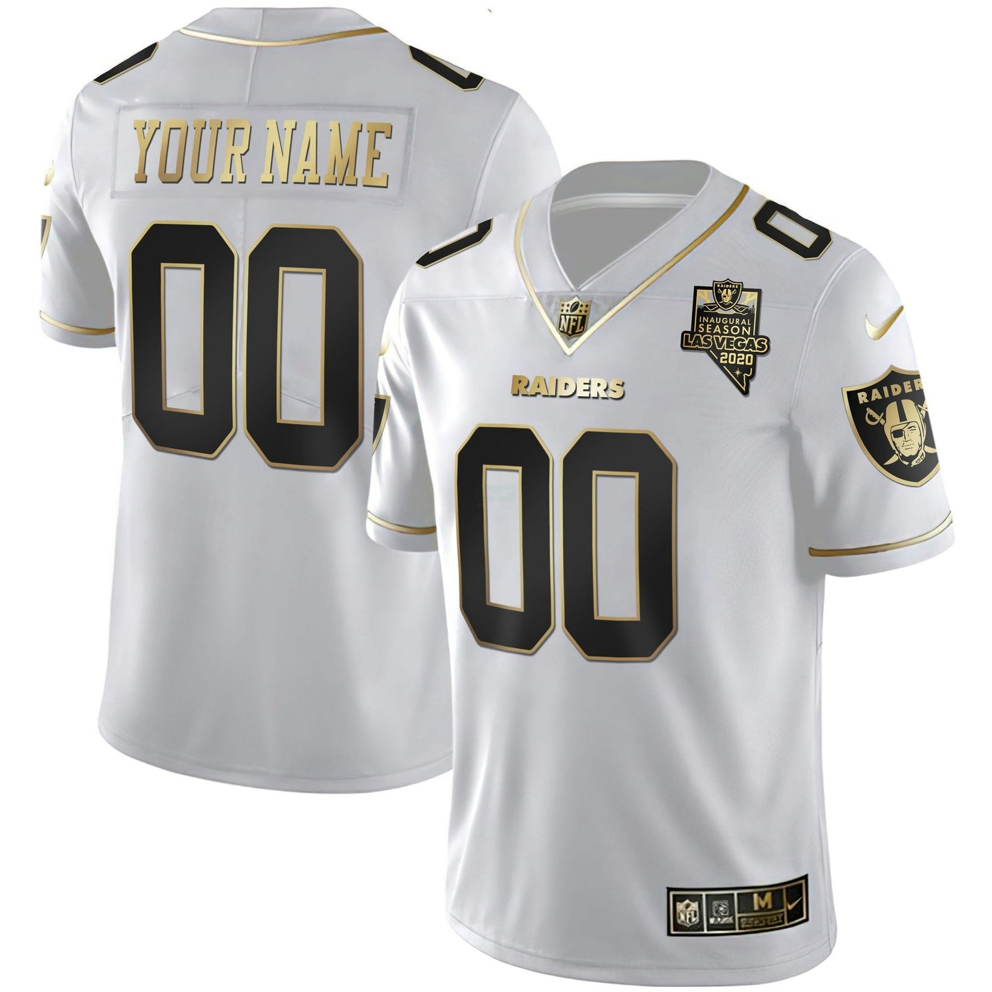 Camisa NFL Inaugural Season Patch Dourada & Split Custom Name and Number