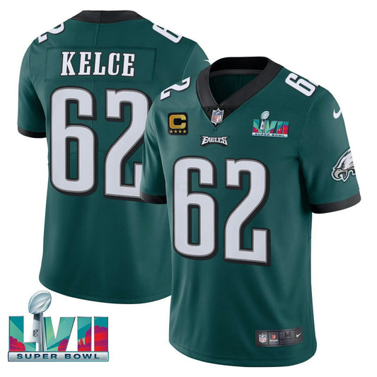 Camisa NFL Jason Kelce Super Bowl Patch Verde Vapor Limited