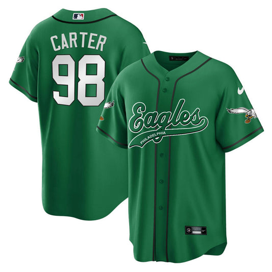 Camisa NFL JAYLEN CARTER EAGLES KELLY Verde Jersey – ALL STITCHED - Kelly Verde