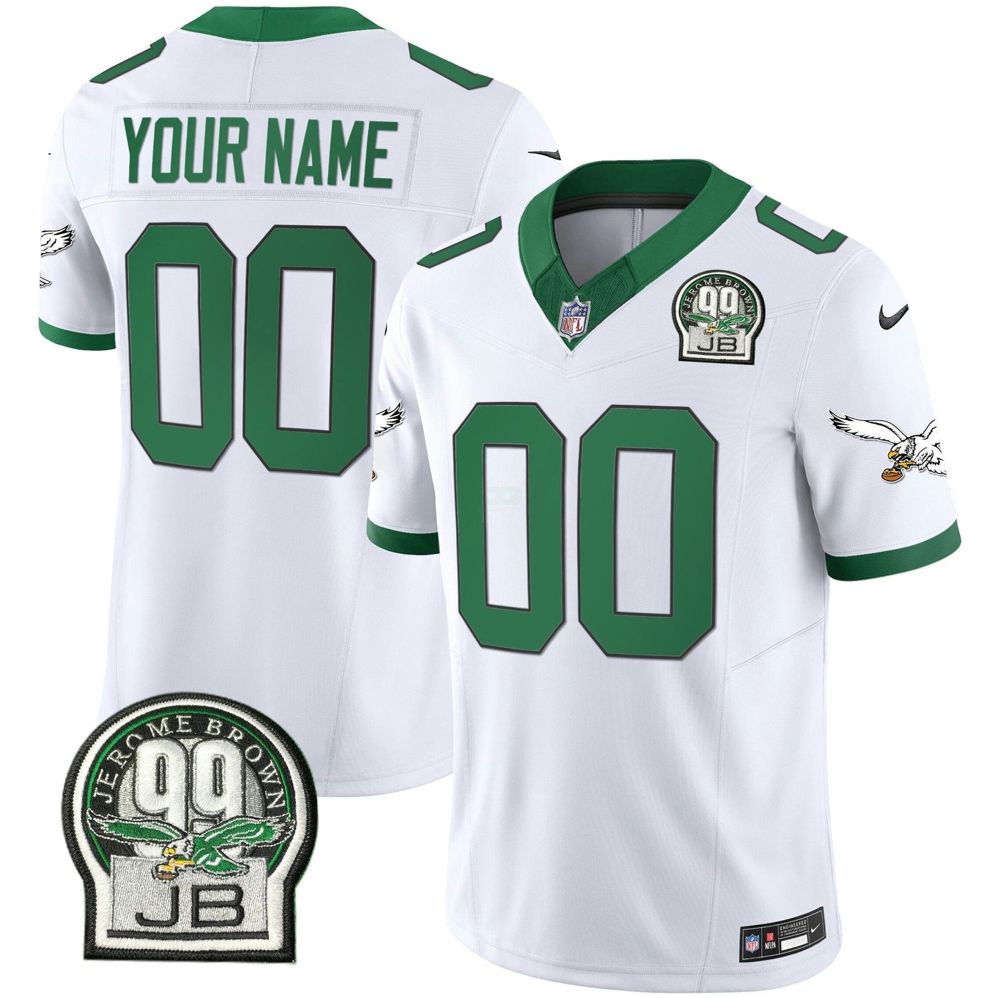 Camisa NFL Jerome Brown Patch Kelly Green Alternativa Jersey