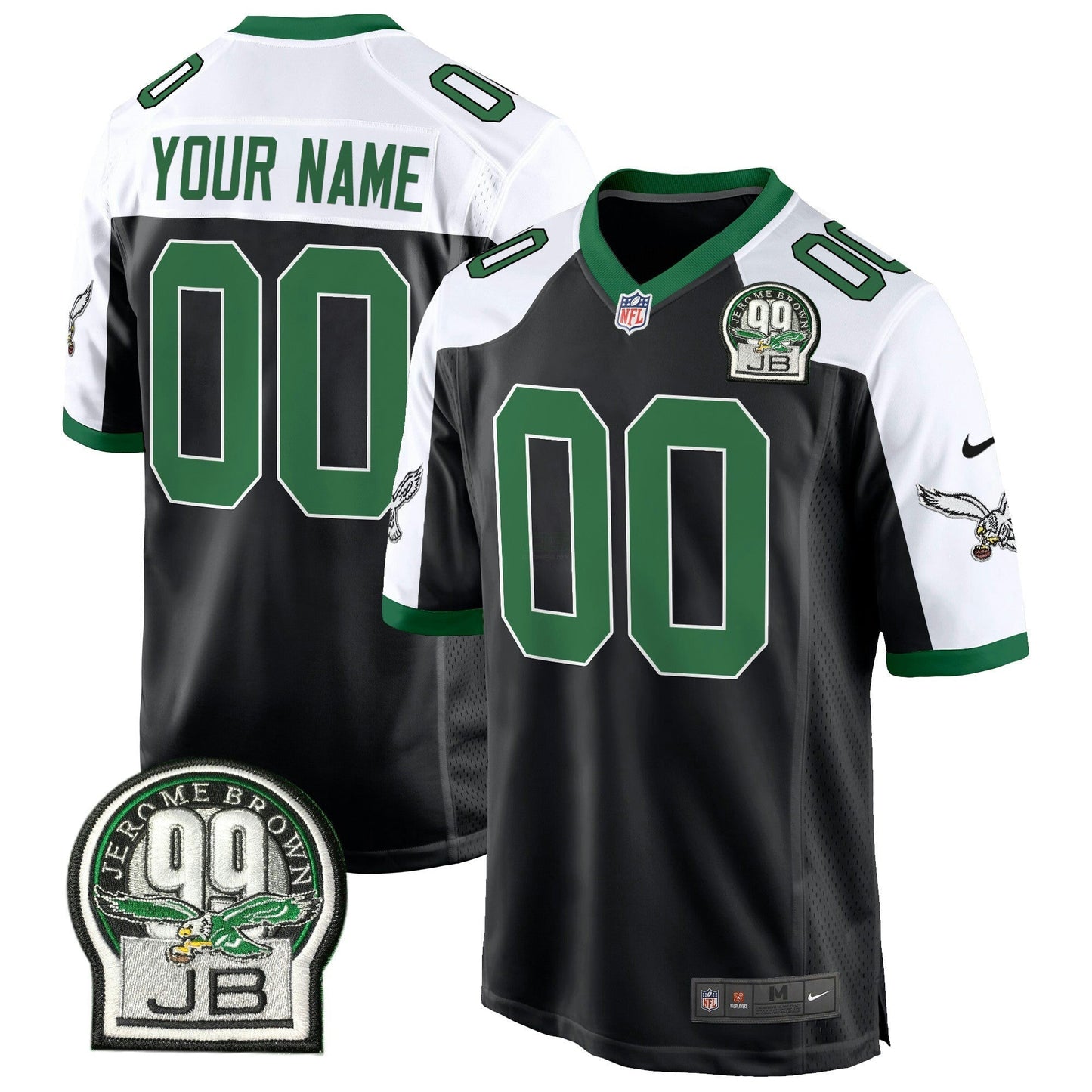 Camisa NFL Jerome Brown Patch Kelly Green Game Jersey