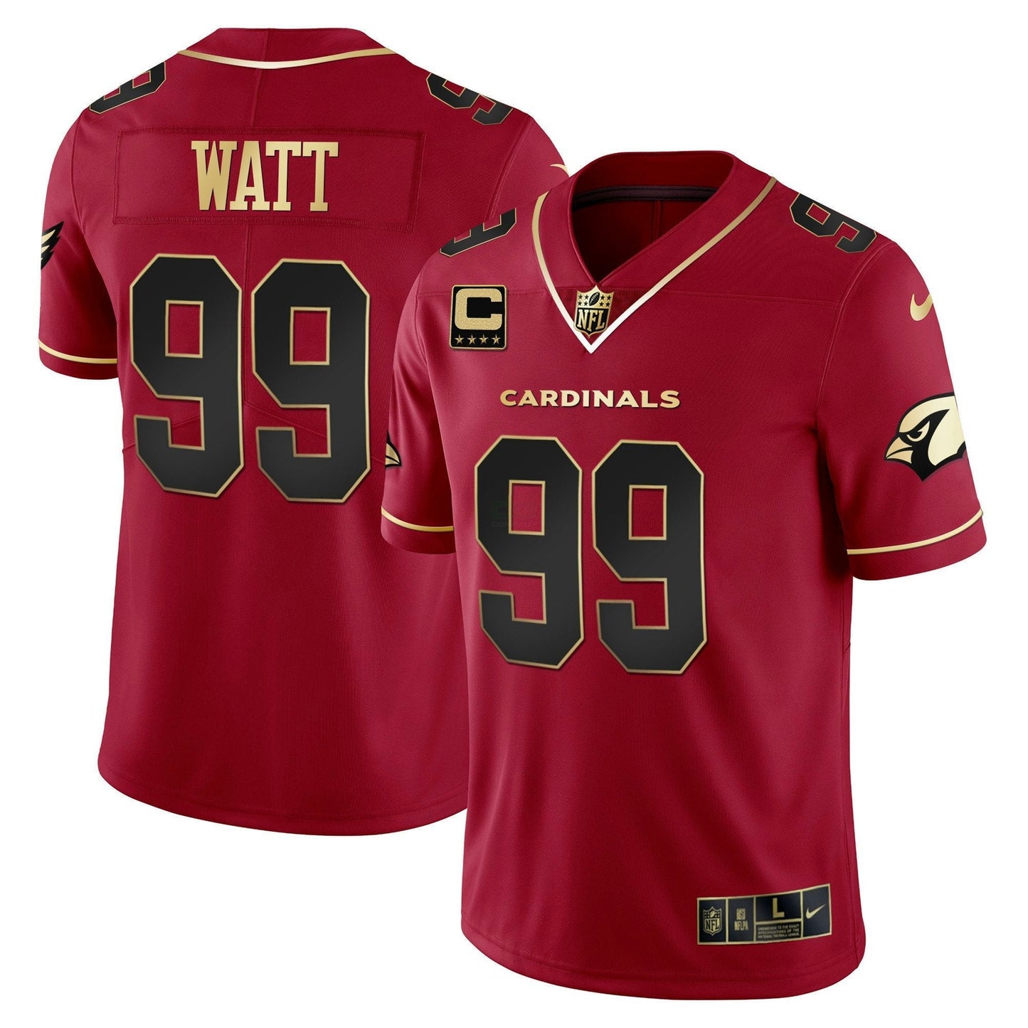 Camisa NFL Arizona Cardinals JJ Watt Vapor Dourada Jersey