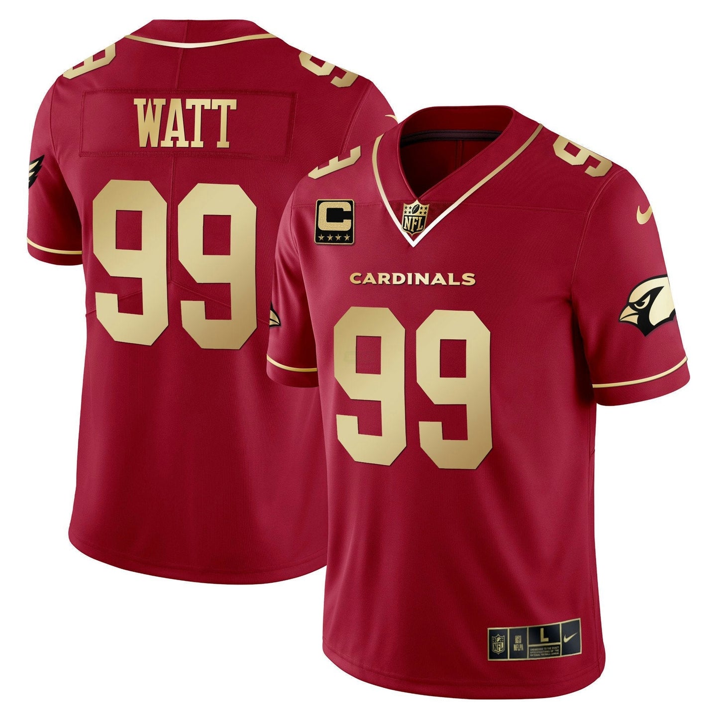 Camisa NFL Arizona Cardinals JJ Watt Vapor Dourada Jersey