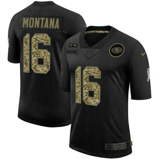 Camisa NFL Joe Montana Salute To Service Camuflada Preta Jersey - Joe Montana