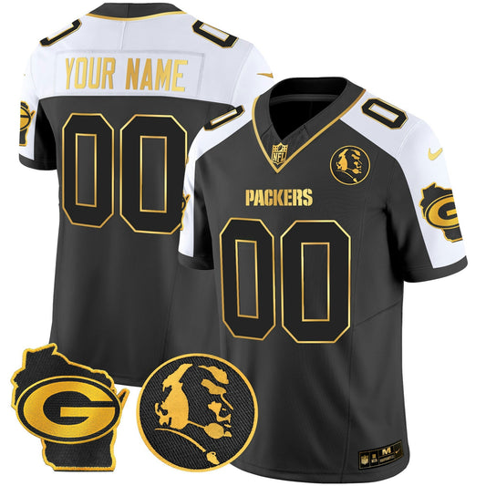 Camisa NFL John Madden & Home Patch Dourada Vapor Limited Jersey
