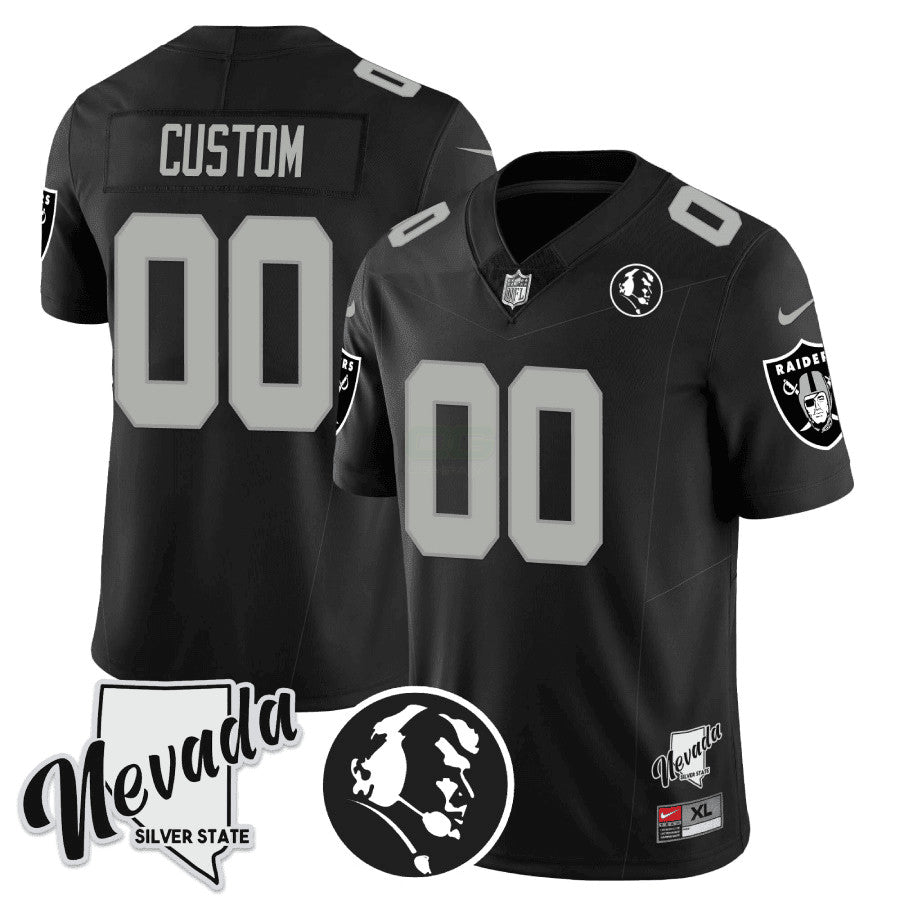 Camisa NFL John Madden Honoring & Nevada Silver State Patch Vapor Jersey
