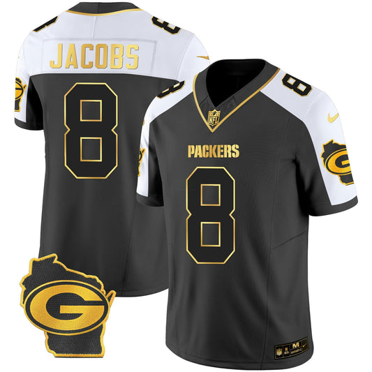 Camisa NFL Josh Jacobs Home Patch Dourada Vapor Jersey