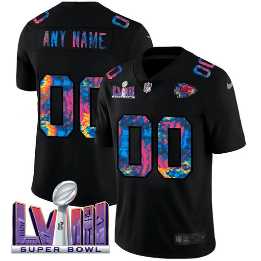 Camisa NFL Kansas City Super Bowl LVIII Patch 2020 Preta Crucial Catch Jersey - Preta