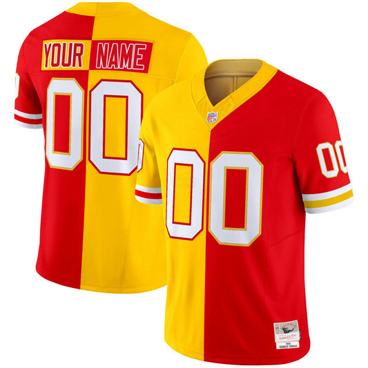 Camisa NFL Kansas Split Custom Vermelha Dourada Jersey - Vermelha Dourada