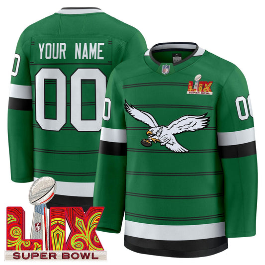 Camisa NFL Kelly Green Hockey Premium Jersey - Custom