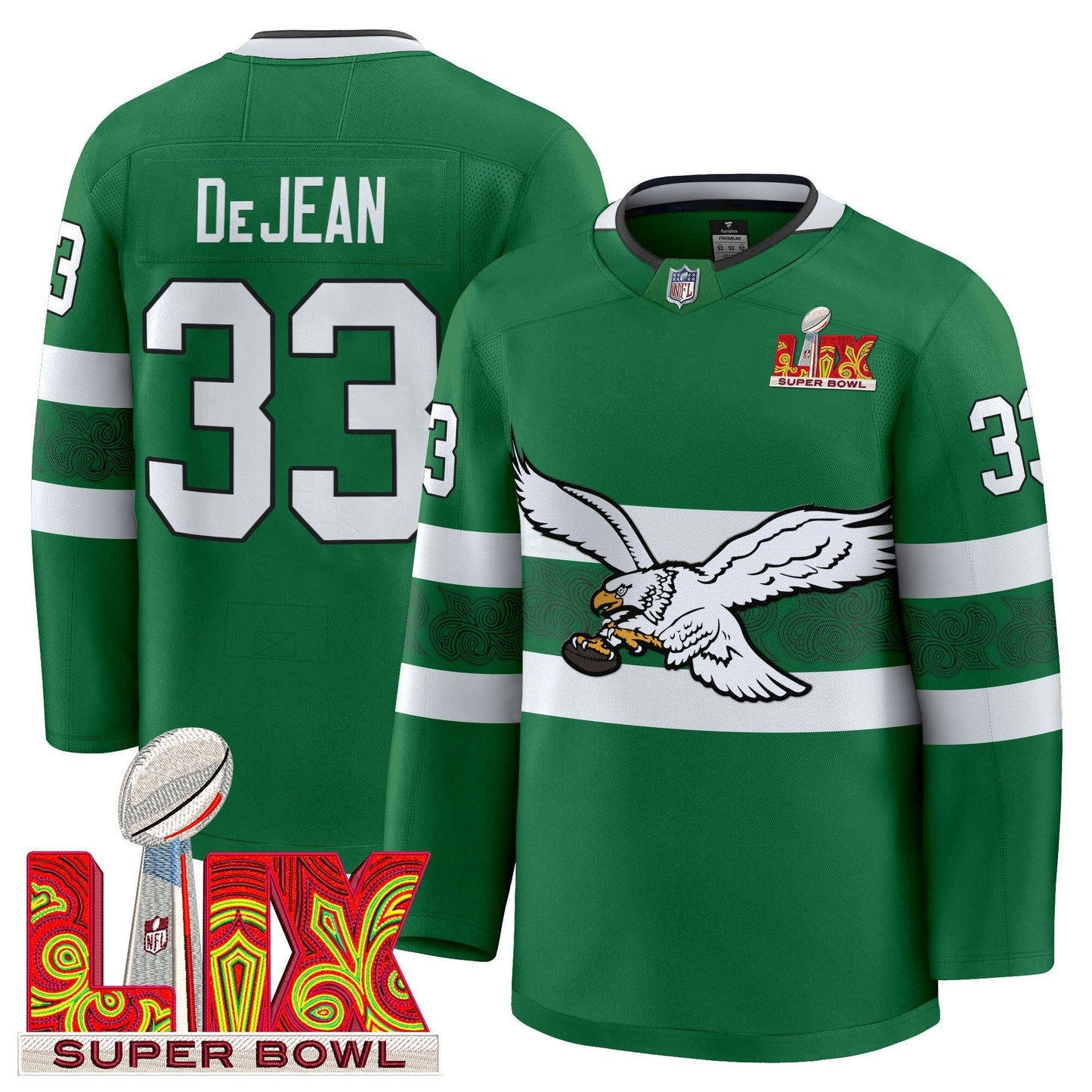 Camisa NFL Kelly Green Hockey Premium Jersey V3