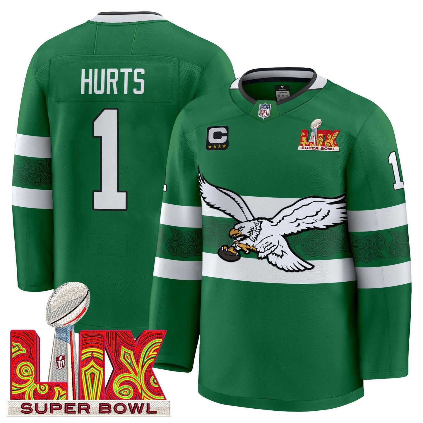 Camisa NFL Kelly Green Hockey Premium Jersey V3