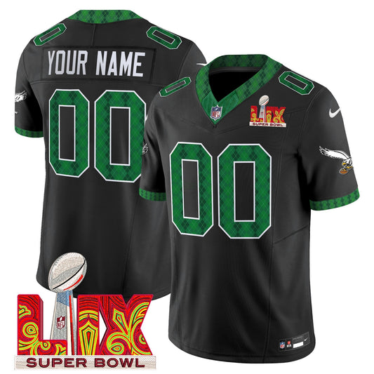 Camisa NFL Kelly Green St. Patrick’s Day Super Bowl LIX Patch Vapor Limited Jersey