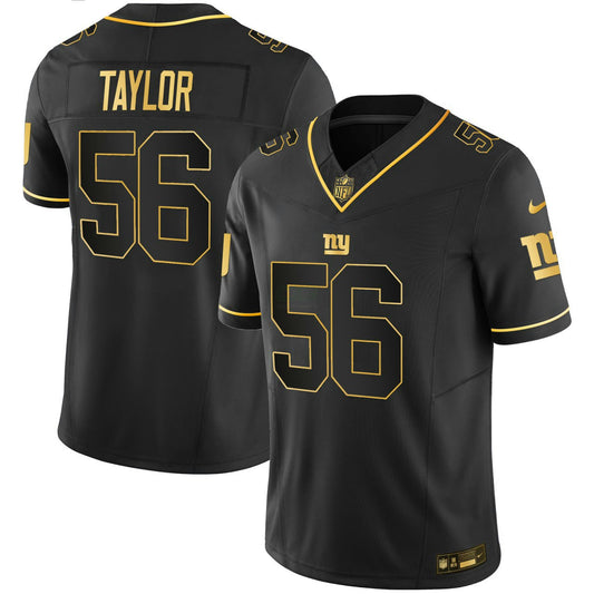 Camisa NFL Lawrence Taylor New York Preta Dourada Jersey - Preta Dourada