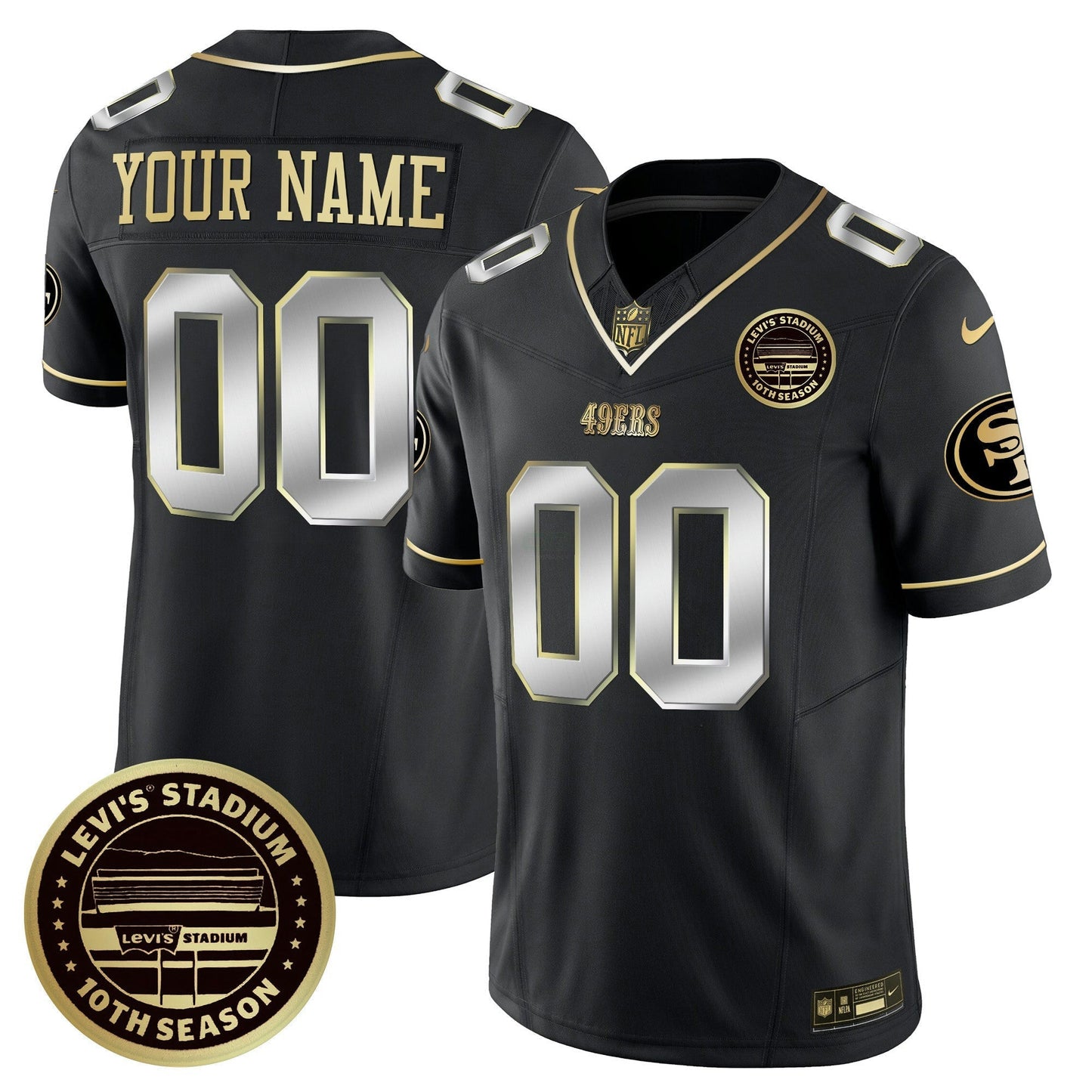 Camisa NFL Levi’s Stadium 10th Season Patch Vapor Limited Jersey