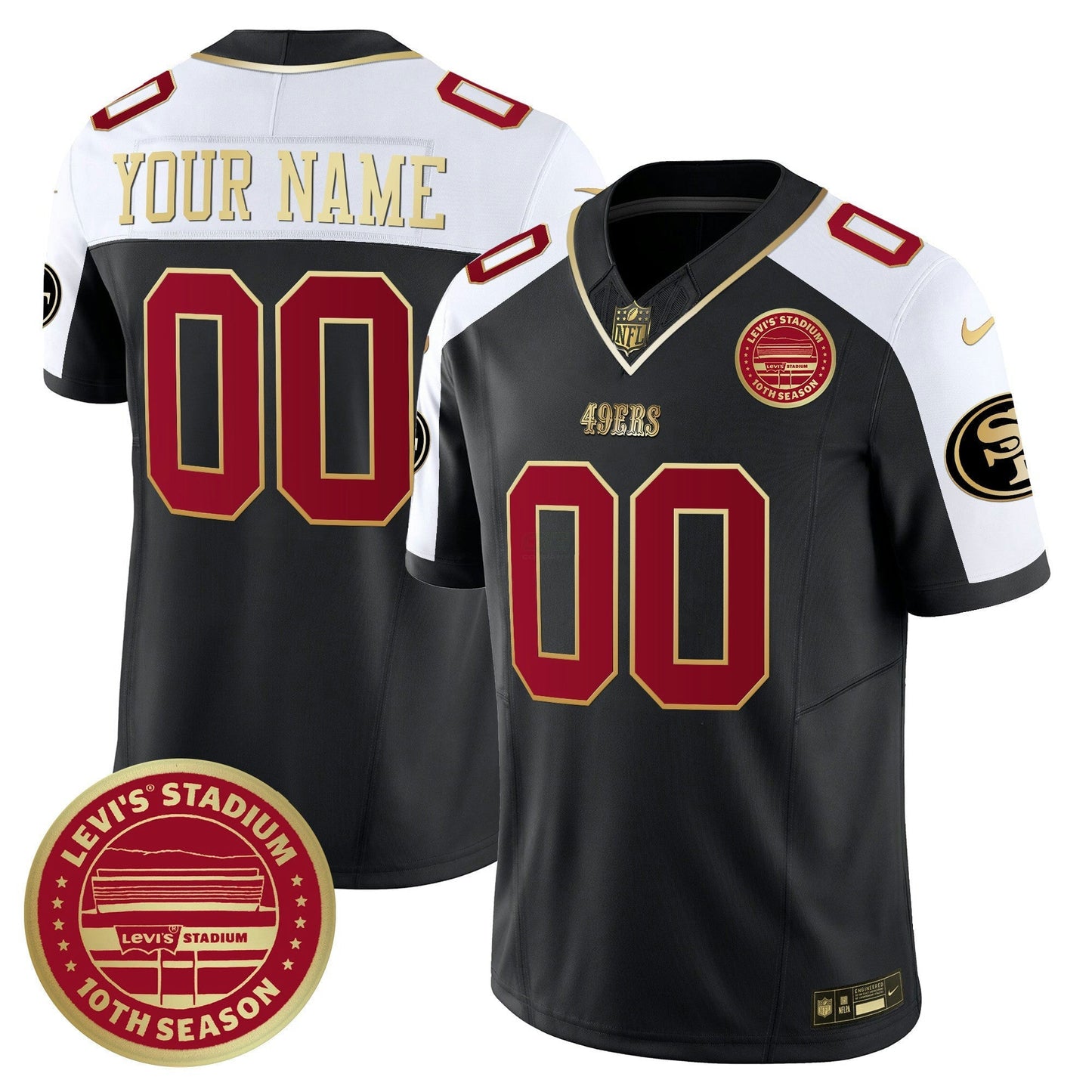 Camisa NFL Levi’s Stadium 10th Season Patch Vapor Limited Jersey