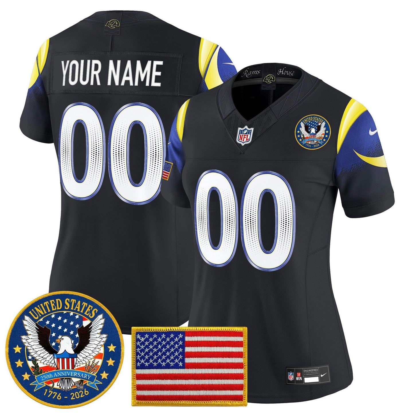 Camisa NFL Los Angeles 2025 “United States 250th Anniversary Patch” Vapor Limited Jersey
