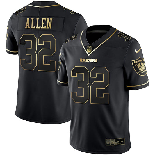 Camisa NFL Marcus Allen Branca Dourada & Preta Dourada Jersey