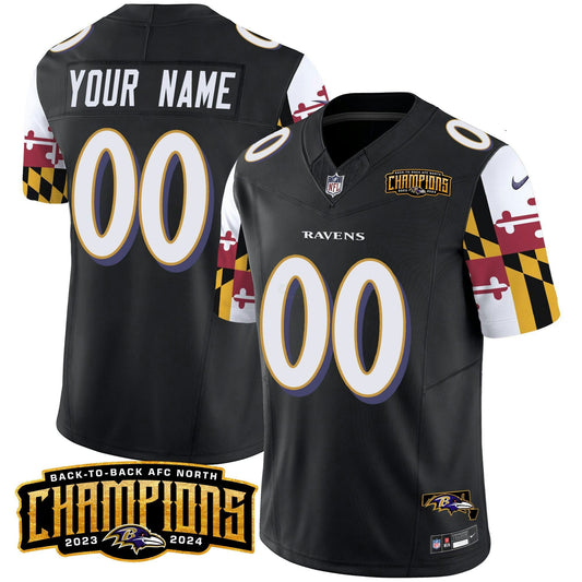 Camisa NFL Maryland Flag Back To Back AFC North Champions Patch Vapor Limited Jersey