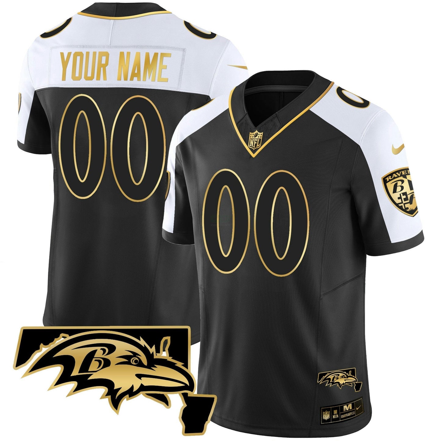 Camisa NFL Maryland Patch Vapor Dourada Jersey