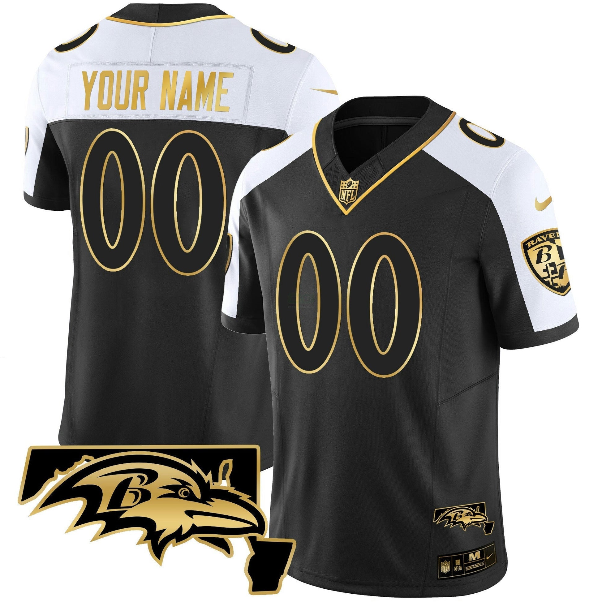 Camisa NFL Maryland Patch Vapor Dourada Jersey