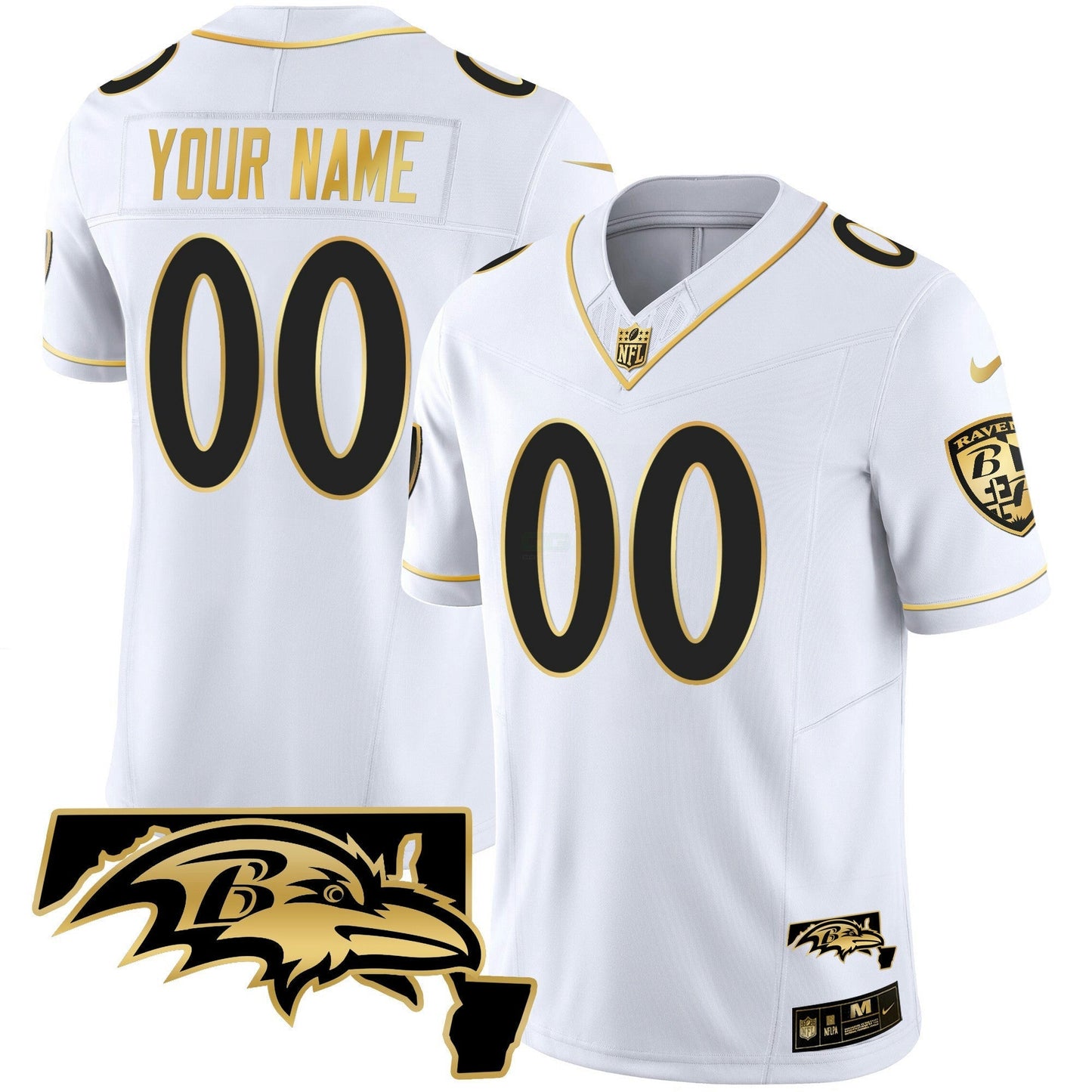 Camisa NFL Maryland Patch Vapor Dourada Jersey