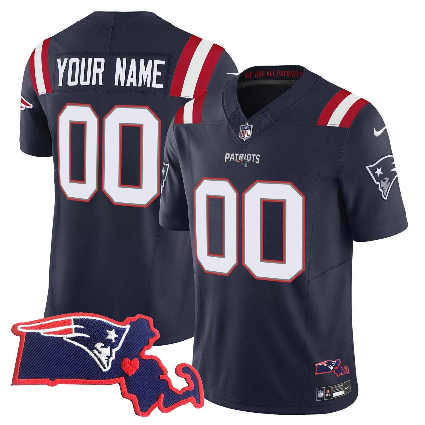 Camisa NFL Massachusetts Patch Vapor Jersey
