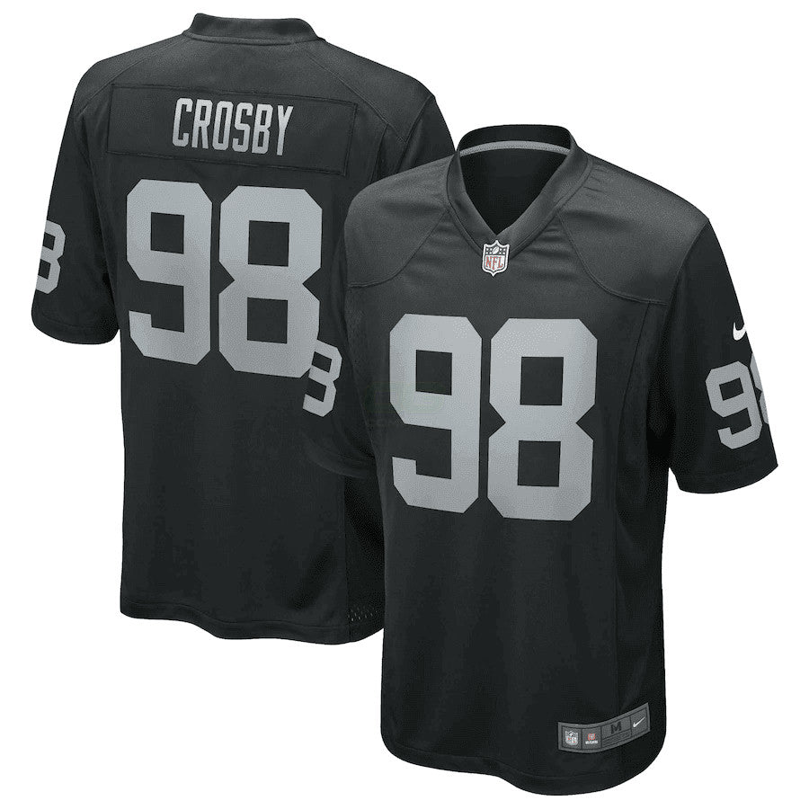 Camisa NFL Maxx Crosby Las Vegas Black Game Jersey - Preta