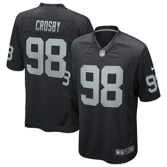 Camisa NFL Maxx Crosby Las Vegas Black Game Jersey - Preta