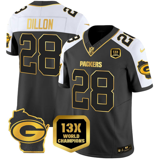 Camisa NFL Men’s 13 Time World Champions & Home Patch Dourada Vapor Jersey