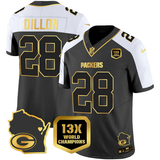 Camisa NFL Men’s 13 Time World Champions & Home Patch Dourada Vapor Jersey V2