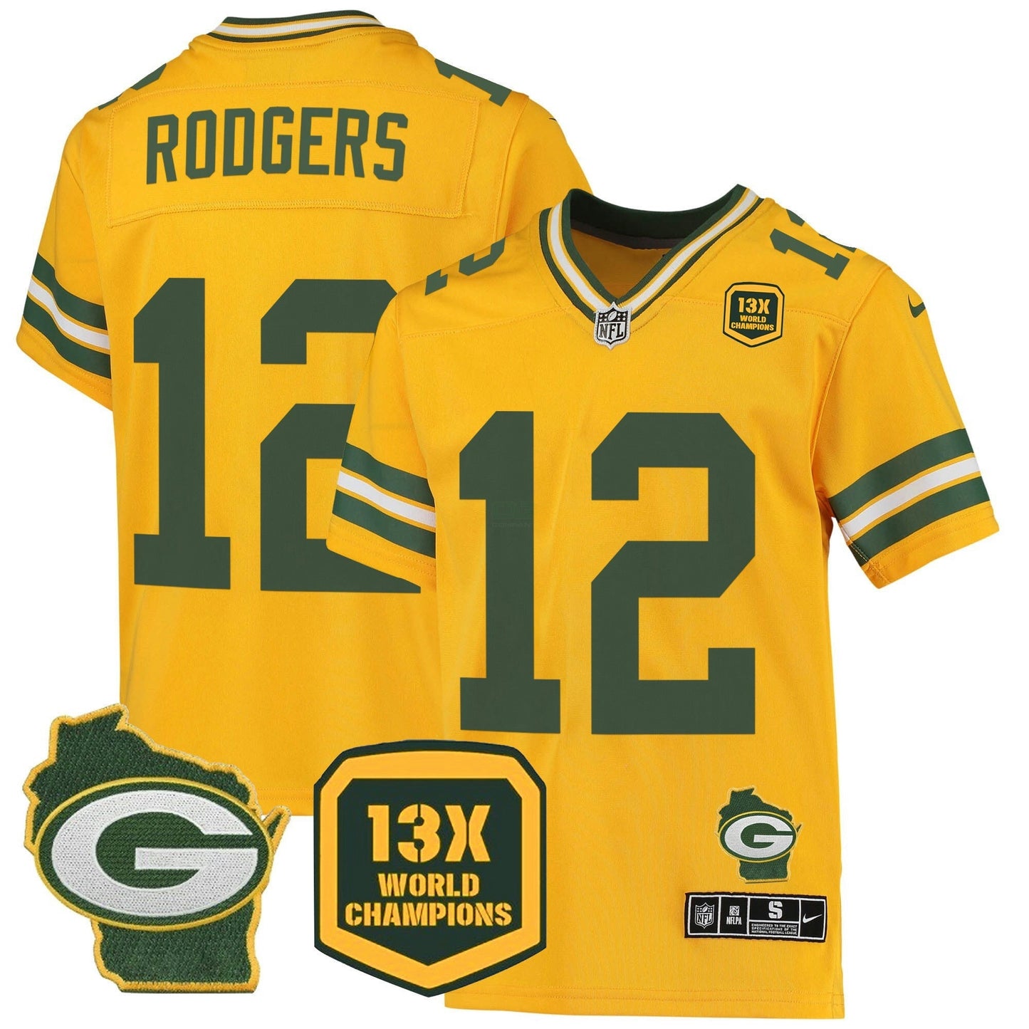 Camisa NFL Men’s 13 Time World Champions & Home Patch Game Jersey