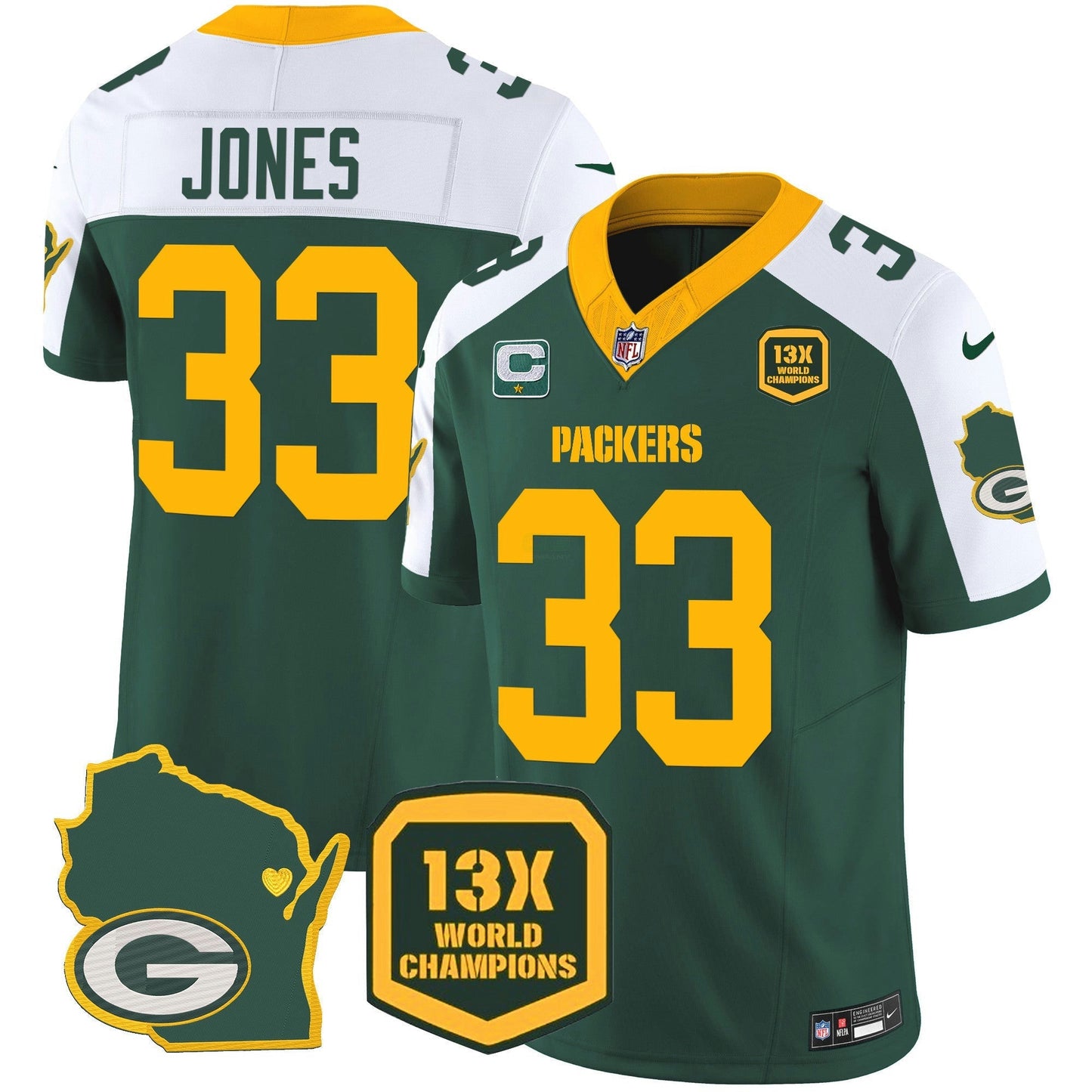 Camisa NFL Men’s 13 Time World Champions & Home Patch Vapor Jersey V2