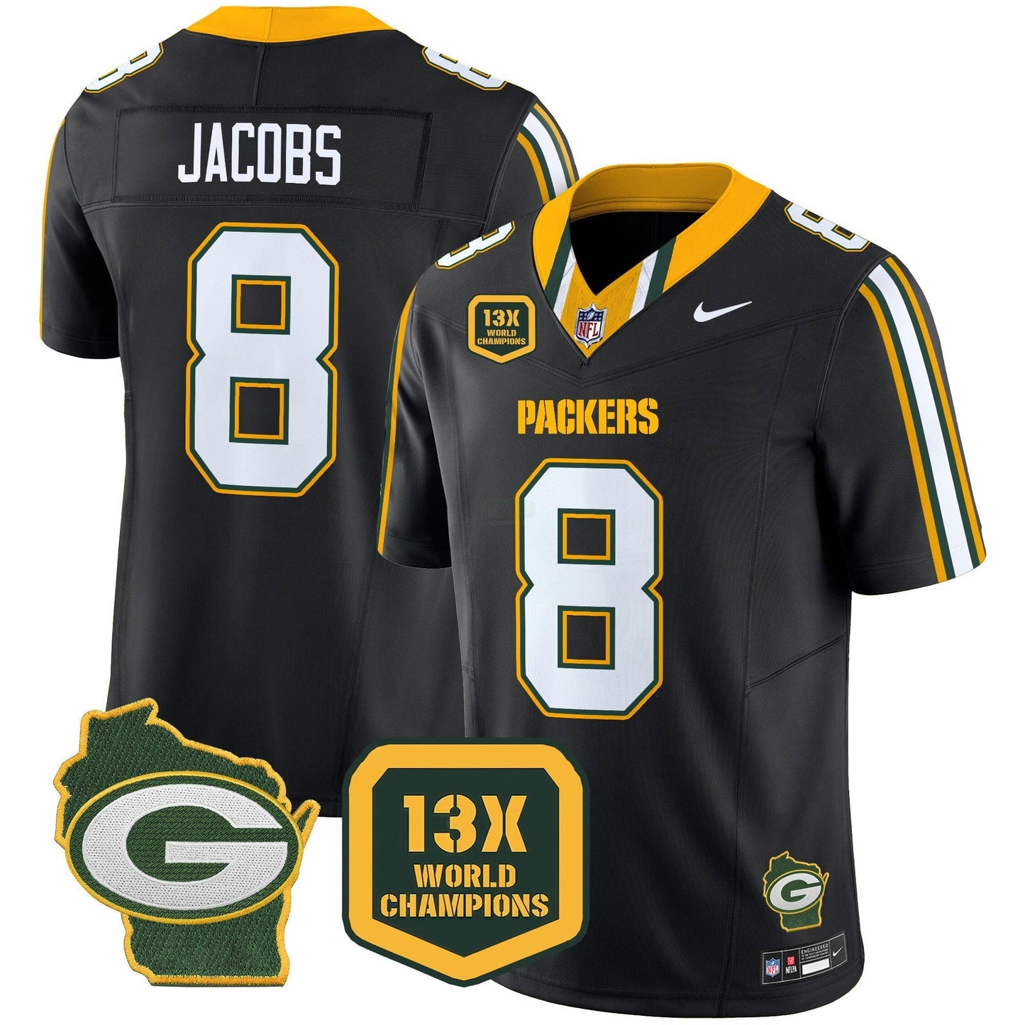 Camisa NFL Men’s 13 Time World Champions & Home Patch Vapor Limited Jersey