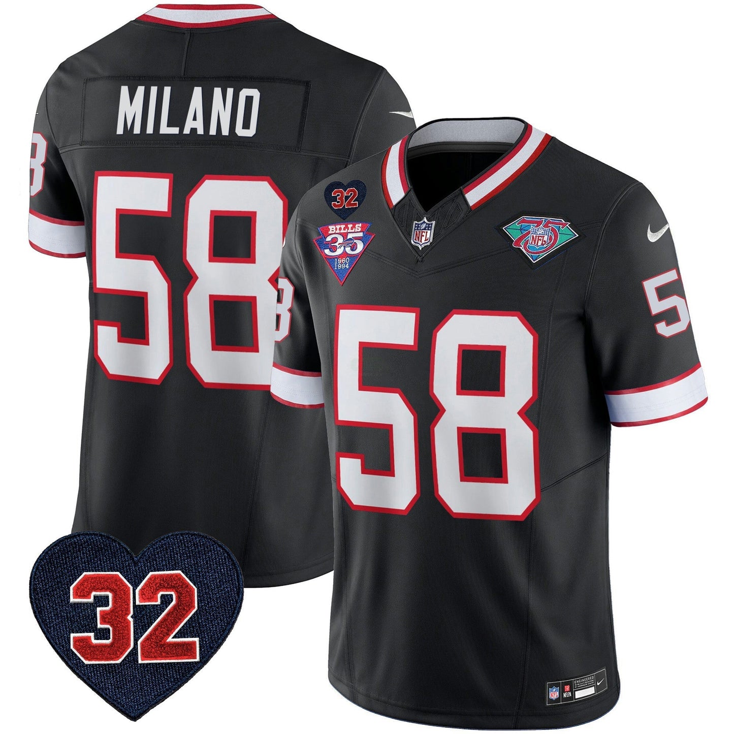 Camisa NFL Men’s 1994 Throwback O.J. Simpson Patch Vapor Limited Jersey