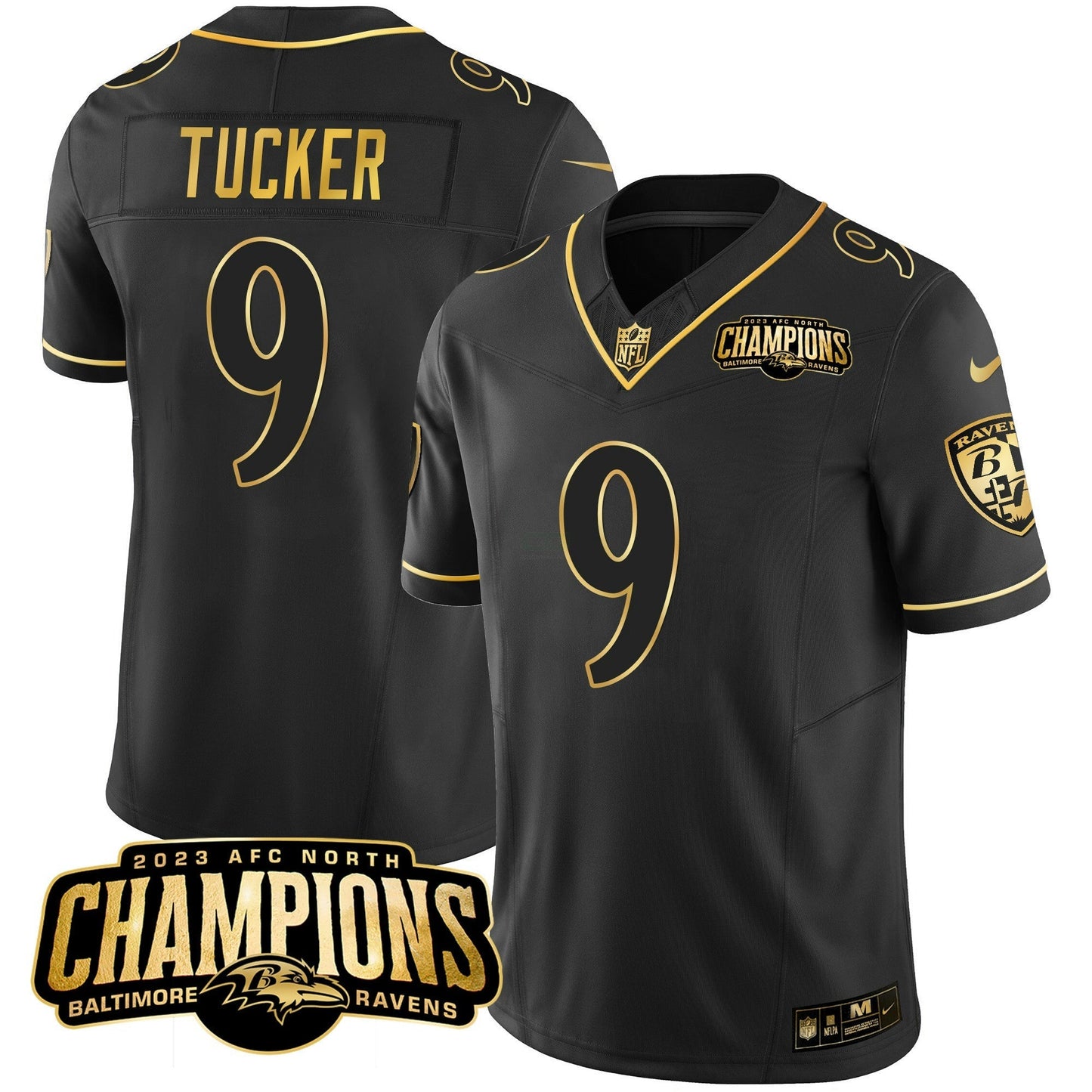 Camisa NFL Men’s 2023 AFC North Champions Patch Dourada Vapor Jersey