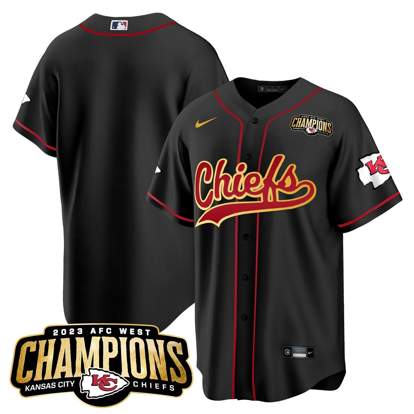 Camisa NFL Men’s 2023 AFC West Champions Patch Jersey