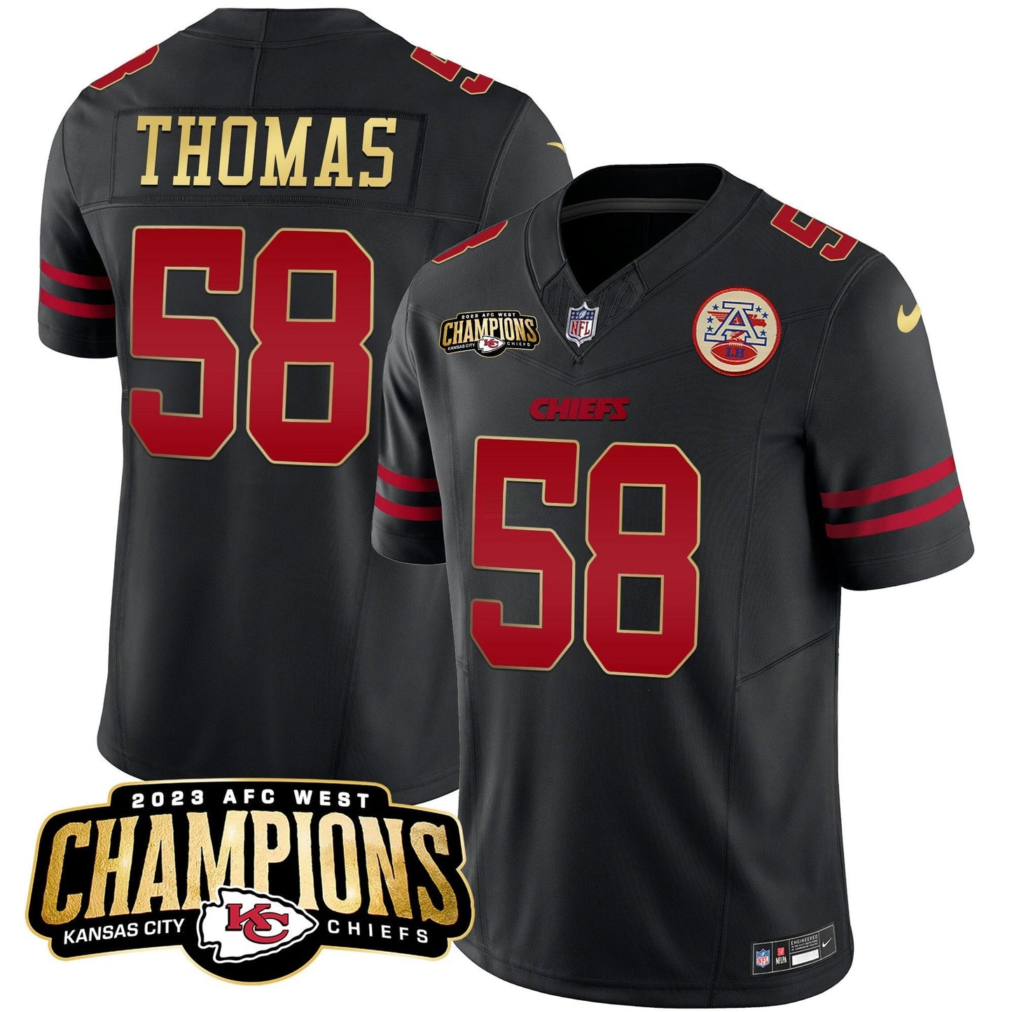 Camisa NFL Men’s 2023 AFC West Champions Patch Vapor Limited Jersey V2