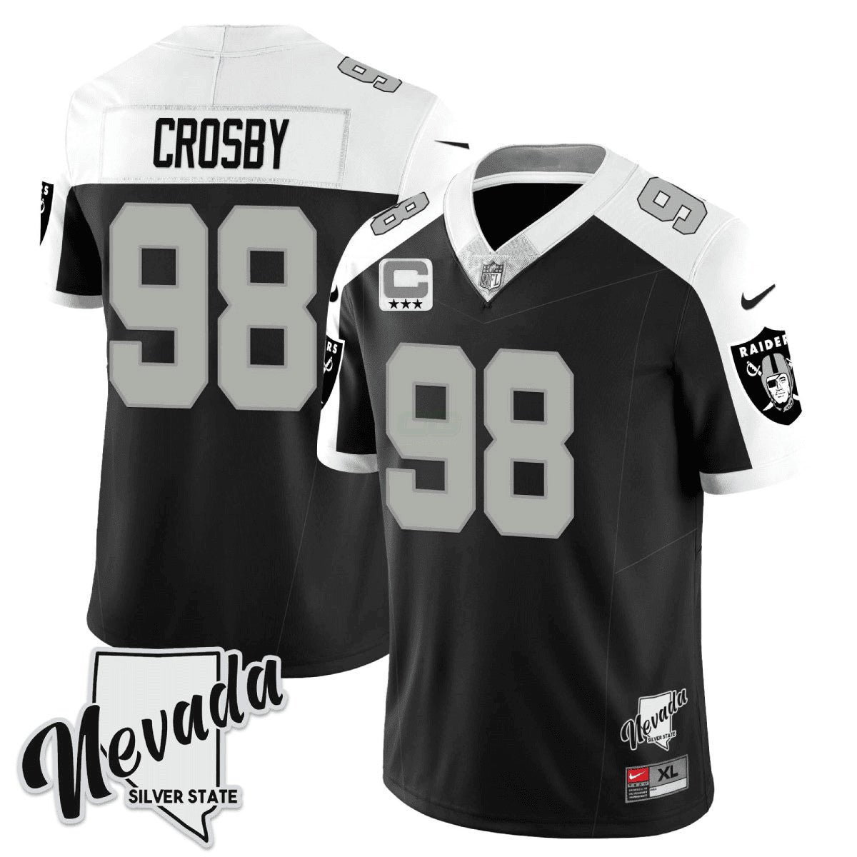 Camisa NFL Men’s 2023 Nevada Silver State Patch Vapor Jersey