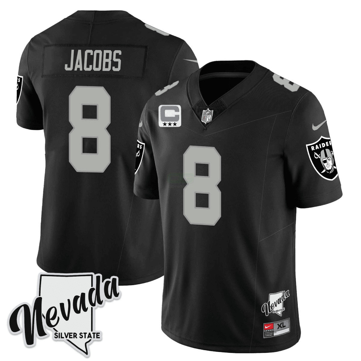 Camisa NFL Men’s 2023 Nevada Silver State Patch Vapor Jersey