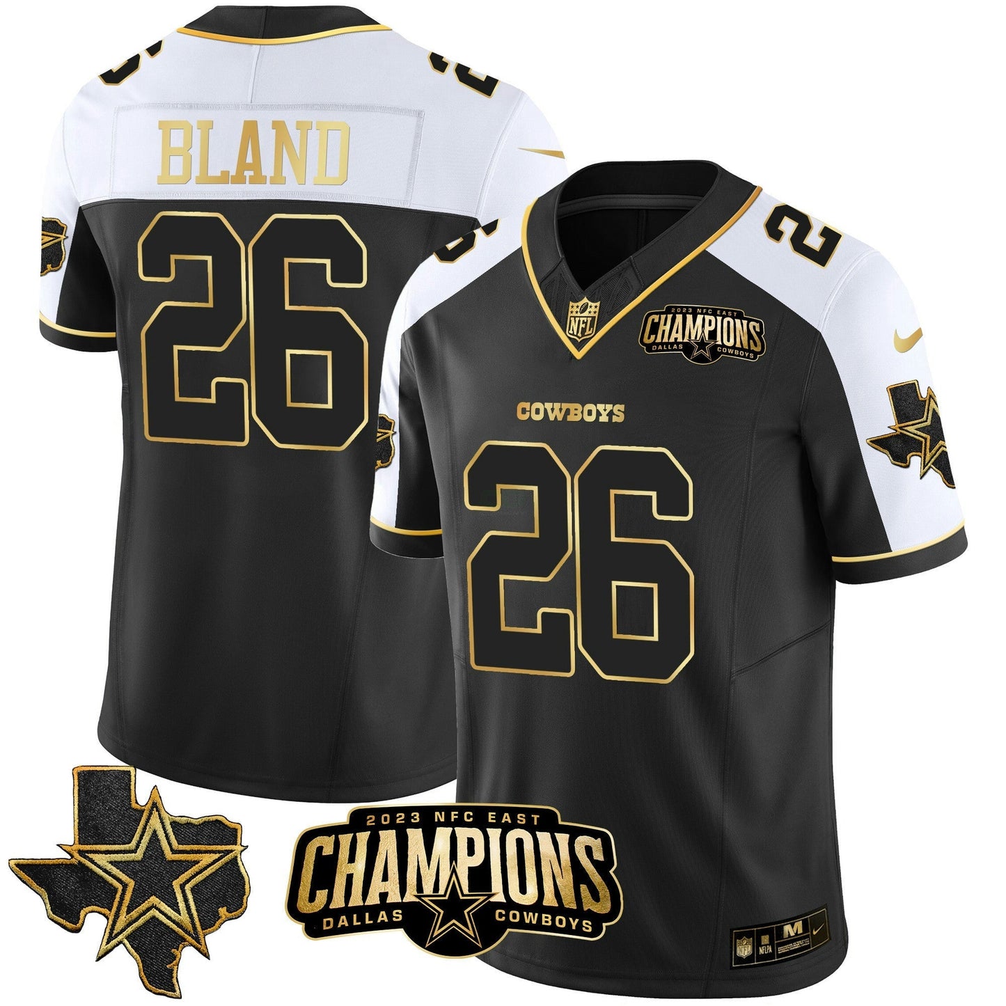 Camisa NFL Men’s 2023 NFC East Champions Patch Dourada Vapor Jersey