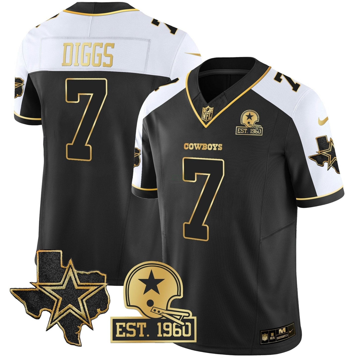 Camisa NFL Men’s 2023 NFC East Champions Patch Dourada Vapor Jersey