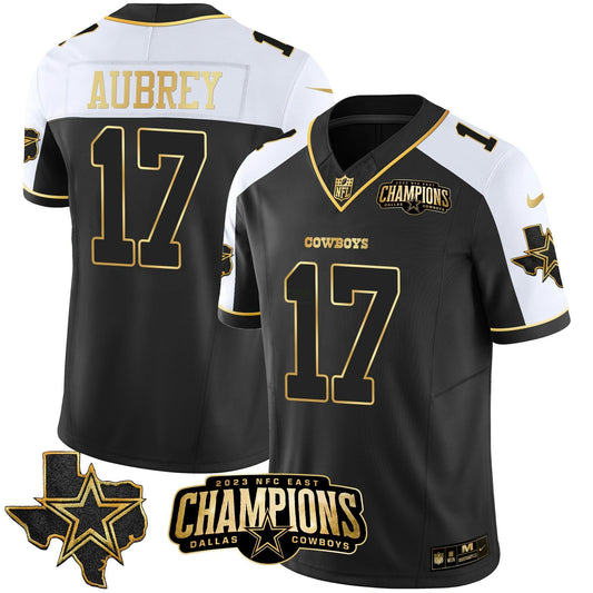 Camisa NFL Men’s 2023 NFC East Champions Patch Dourada Vapor Jersey