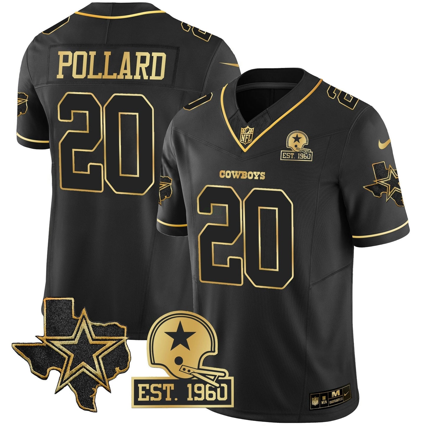 Camisa NFL Men’s 2023 NFC East Champions Patch Dourada Vapor Jersey